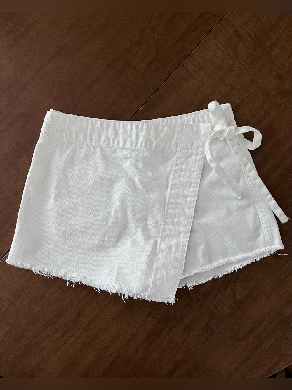 Free People white denim skort 4